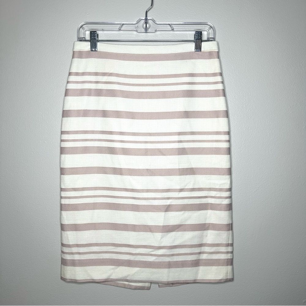 J. Crew Women’s Striped Pink White Pencil Skirt Size 4